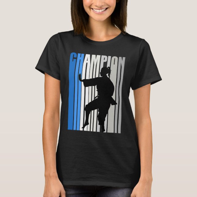 Camiseta Chicas Campeones de Karate Azul Concurso de cumple (Anverso)