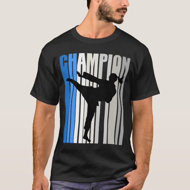 Camiseta Chicas Campeones de Karate Azul Concurso de cumple (Anverso)
