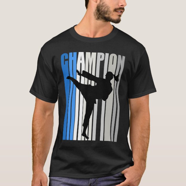 Camiseta Chicas Campeones de Karate Azul Concurso de cumple (Anverso)