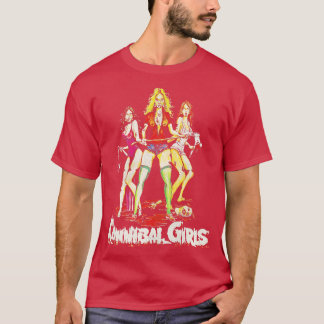 Camiseta Chicas caníbales retro película de horror de culto