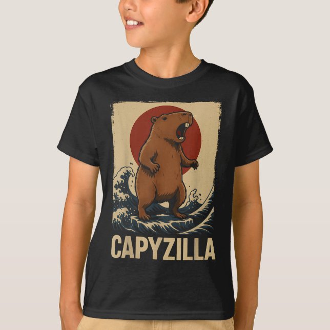 Camiseta Chicas capibara Chicas niños hombres capyzilla (Anverso)