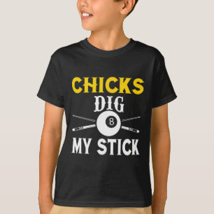 Camiseta Chicas cavan My Stick Funny Pool Player Billiards