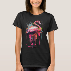 Camiseta Chicas Coloridas Flamingo Bird Womens Flam Realist