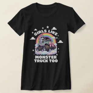 Camiseta Chicas Como Camión Monstruo También Unicornio Coqu