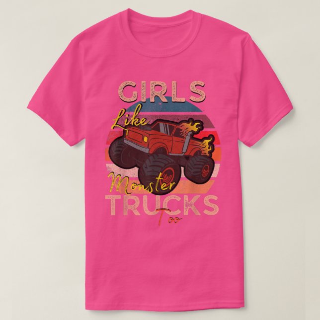Camiseta Chicas Como Camiones Monstruos A Monstruo Nacido (Diseño del anverso)