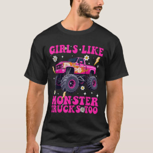 Camiseta Chicas Como Camiones Monstruos Muy Graciosos Monst