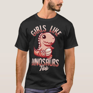 Camiseta Chicas Como Dinosaurios Demasiado Paleontóloga Fem
