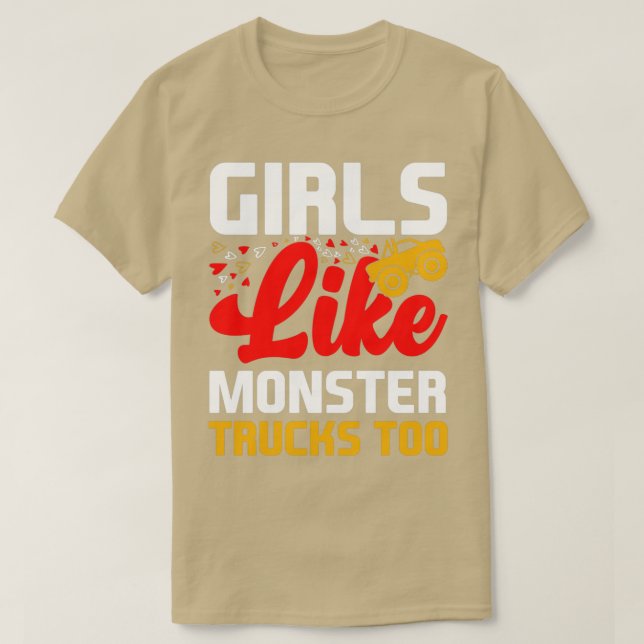 Camiseta Chicas Como Un Camión De Monstruo Para Monstruo Ma (Diseño del anverso)