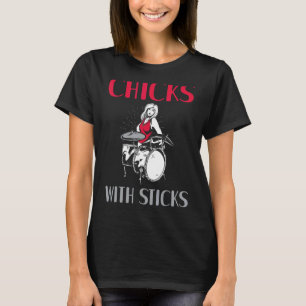 Camiseta Chicas con Chica de tambor de garrapatas