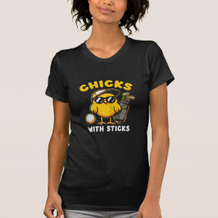 Camiseta Chicas Con Palos De Golf Chica Mujer Club De Golf