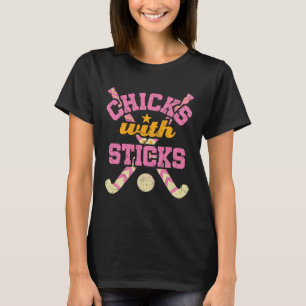 Camiseta Chicas con palos de hockey sobre hierba