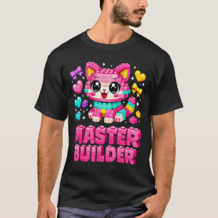 Camiseta Chicas constructoras niños ladrillos gato