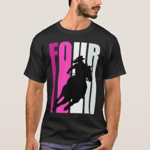 Camiseta Chicas Cowgirl Cumpleaños 4º Rodeo Caballo Reina B