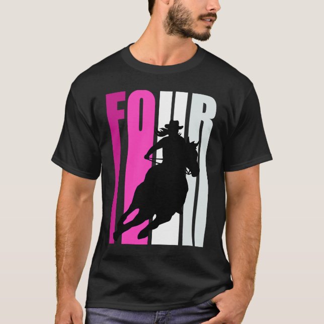 Camiseta Chicas Cowgirl Cumpleaños 4º Rodeo Caballo Reina B (Anverso)