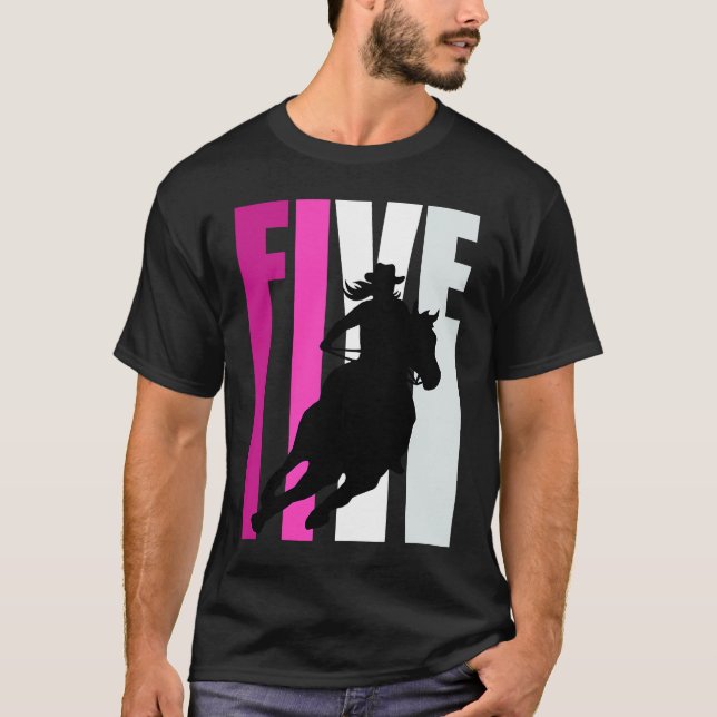 Camiseta Chicas Cowgirl cumpleaños 5 Rodeo Caballo Reina Ba (Anverso)