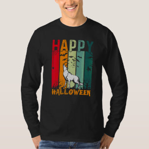Camiseta Chicas Coyote Niños Estilo Retro Cena de Halloween