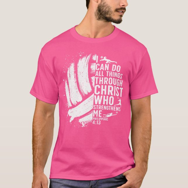 Camiseta Chicas cristianos de voleibol divertidos (Anverso)