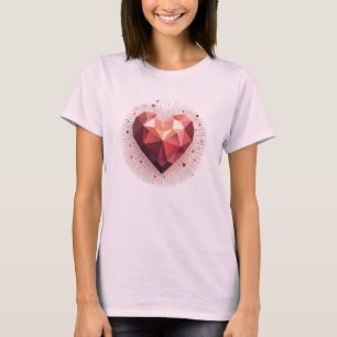 Camiseta Chicas Crystal Geometric Heart Día de San Valentín