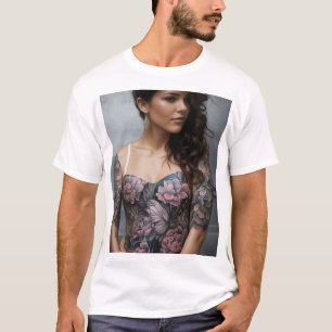 Camiseta Chicas Cuerpo y Tatuaje de Mano Tate Art Tee