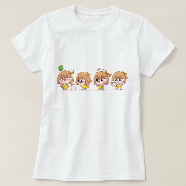 Camiseta Chicas Cuidados Con Gatos (Diseño del anverso)