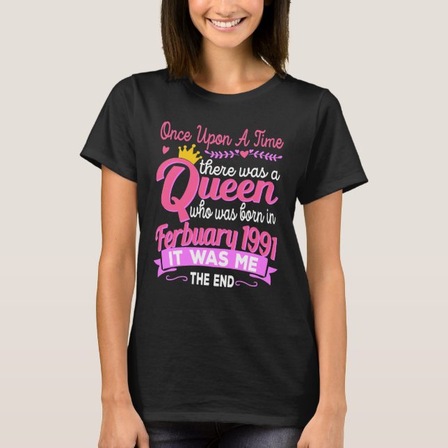 Camiseta Chicas Cumpleaños, Reina 30 de Cumpleaños Febrero  (Anverso)