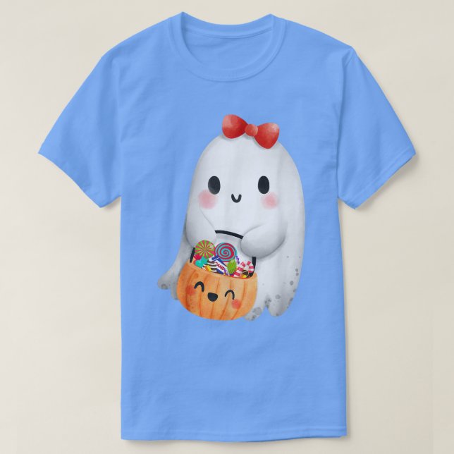 Camiseta Chicas Cutan Fantasma Preguntando Por Candy Hallow (Diseño del anverso)