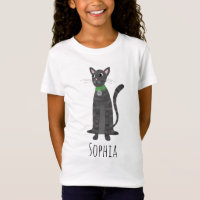 Chicas Cutan Gris Tabby Gato Gatito Y Nombres Niño