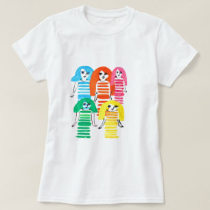Camiseta Chicas cutáneo acuarela arte moderno divertido