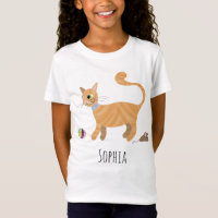 Chicas Cute Naranja Ginger Tabby Cat & Name