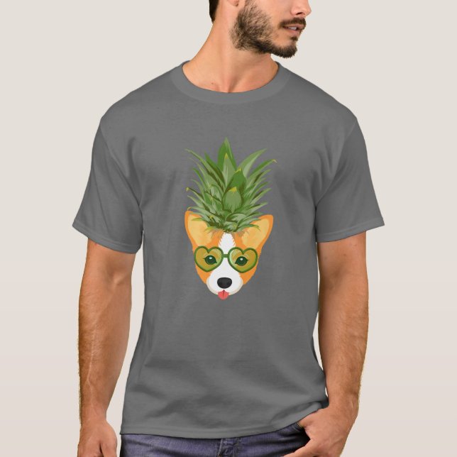 Camiseta Chicas Cute Pembroke Welsh Corgi Perro Piña (Anverso)