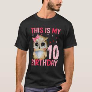 Camiseta chicas de 10 años Chicas Owls 10 cumpleaños
