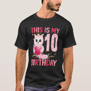 Camiseta chicas de 10 años Chicas Owls 10 cumpleaños 2