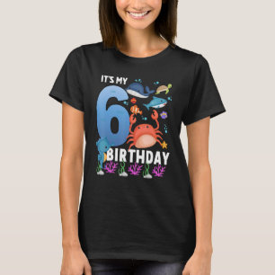 Camiseta chicas de 6 años de edad del acuario Ocean Birthda