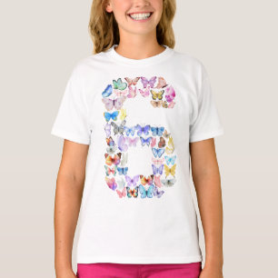 Camiseta Chicas de 6 años de edad del tema de las mariposas