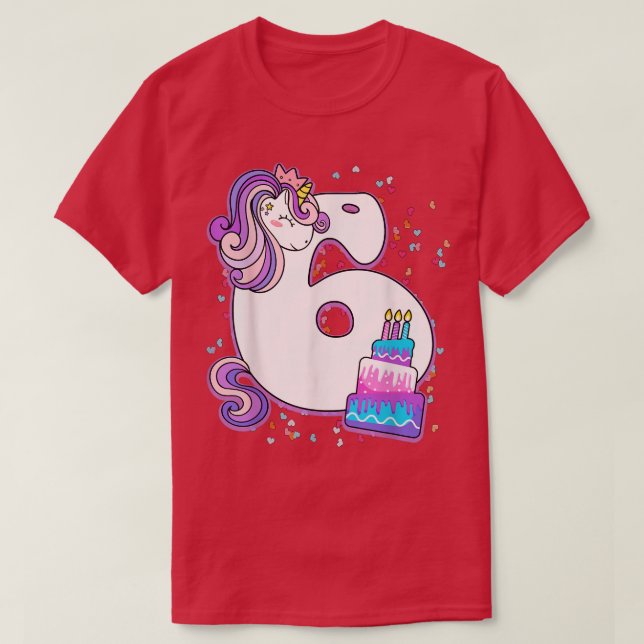 Camiseta Chicas de 6 años de Unicornio (Diseño del anverso)