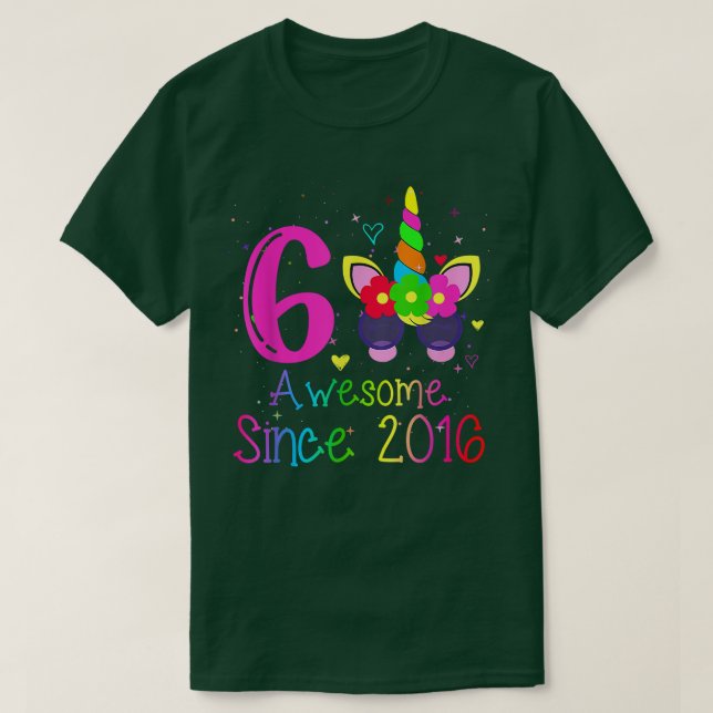 Camiseta chicas de 6 años increíbles desde el sexto cumplea (Diseño del anverso)