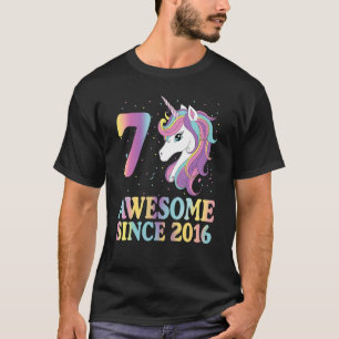 Camiseta chicas de 7 años de edad con unicornio arcoiris 7B