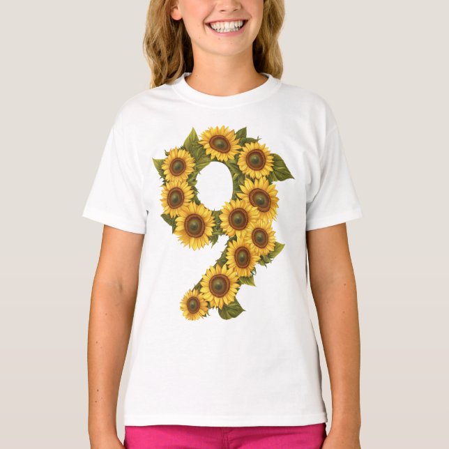Camiseta Chicas de 9 años del tema de los girasoles número  (Anverso)