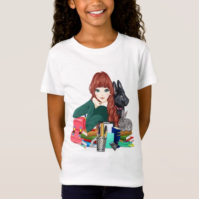 Camiseta Chicas de amigos furiosos de estudio escolar (Anverso)