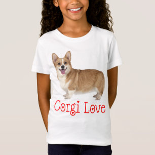 Camiseta Chicas de amor rojo del perro cachorro galés