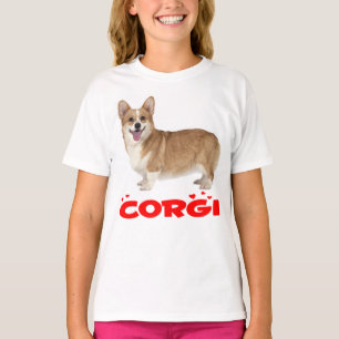 Camiseta Chicas de amor rojo del perro cachorro galés