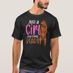 Camiseta Chicas de animales forestales oso marrón femenino