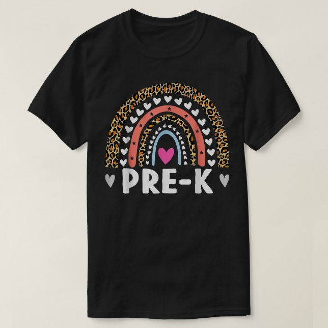 Camiseta Chicas de arcoiris preescolares equipo de profesor (Diseño del anverso)