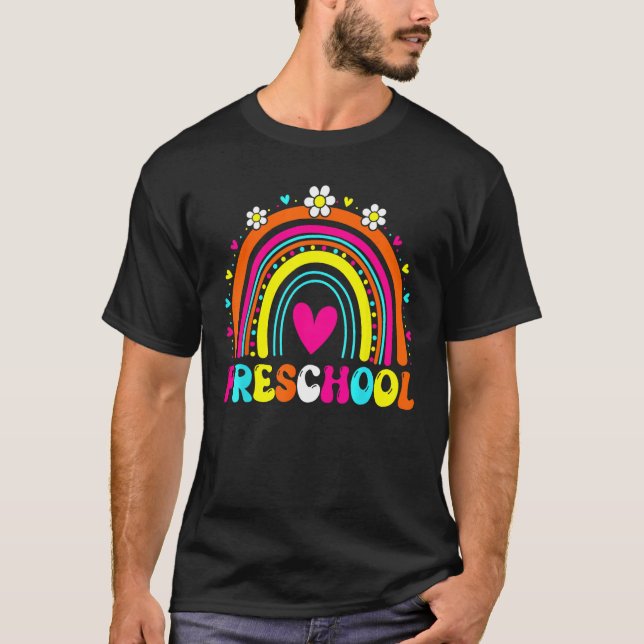 Camiseta Chicas de arcoiris preescolares equipo de profesor (Anverso)