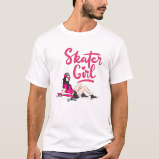 Camiseta Chicas de arte del patinaje en Guay Skateboarding 