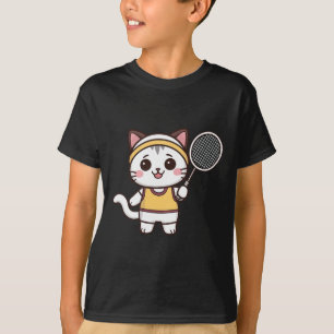 Camiseta Chicas de Badminton Funny Cat Jugador de Badminton
