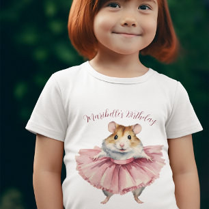 Camiseta Chicas de Ballerina Hamster Cumpleaños Personaliza