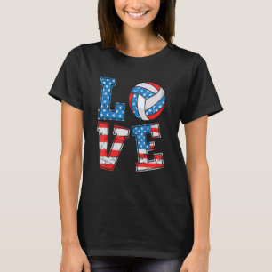 Camiseta Chicas De Bandera Estadounidense De Voleibol De Am