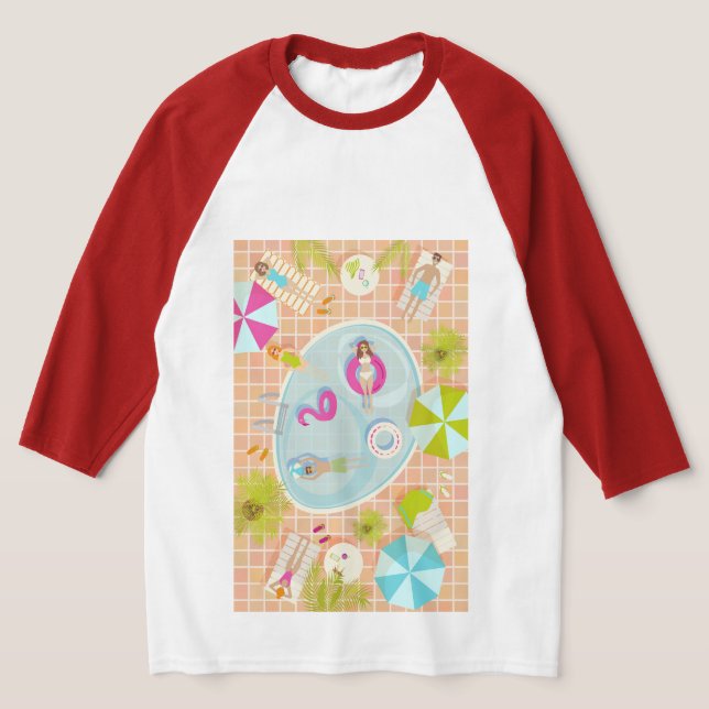 Camiseta Chicas de bikini y chicos jugando al billar (Distribución)