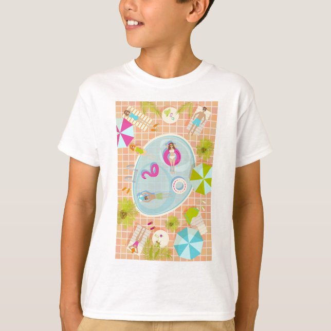 Camiseta Chicas de bikini y chicos jugando al billar (Anverso)